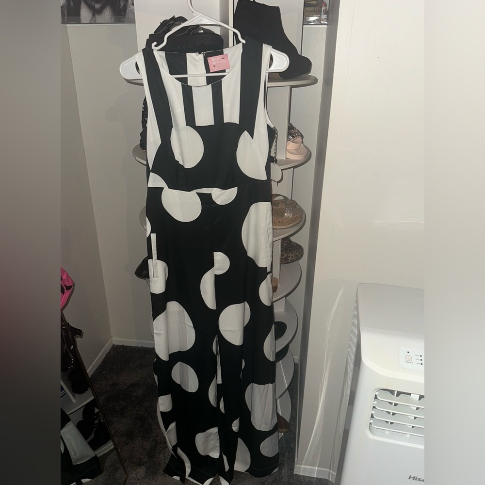 Rare Betty and Veronica Black and White Polka Dot Jumpsuit